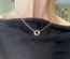 Gold Necklace, Circular Pendant with 4 crystals