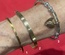 Gold Bracelets, Thin band, thick band, and Heart Charm.
