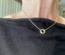 Gold Necklace, Circular Pendant with 4 crystals